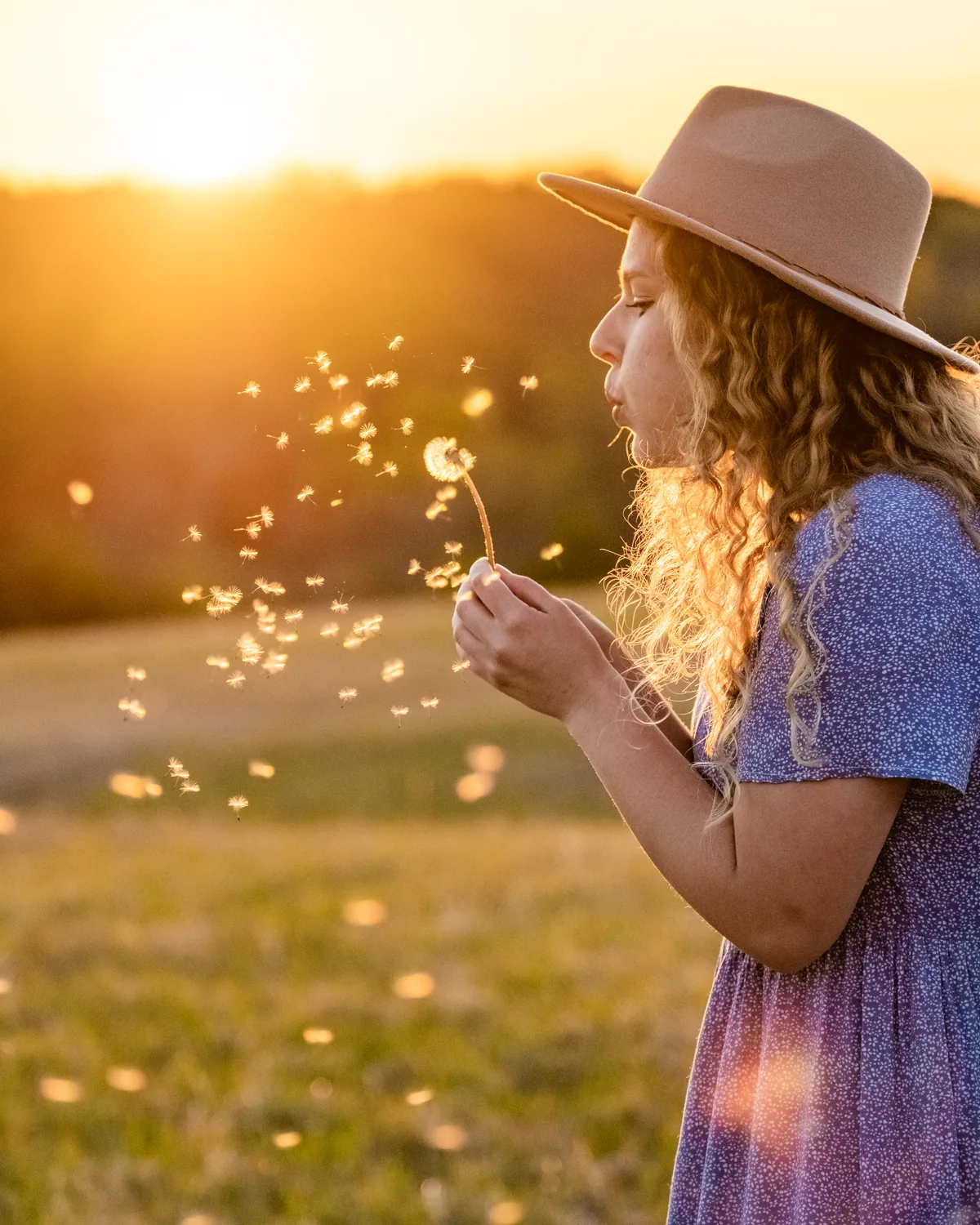 A senior portrait at golden hour